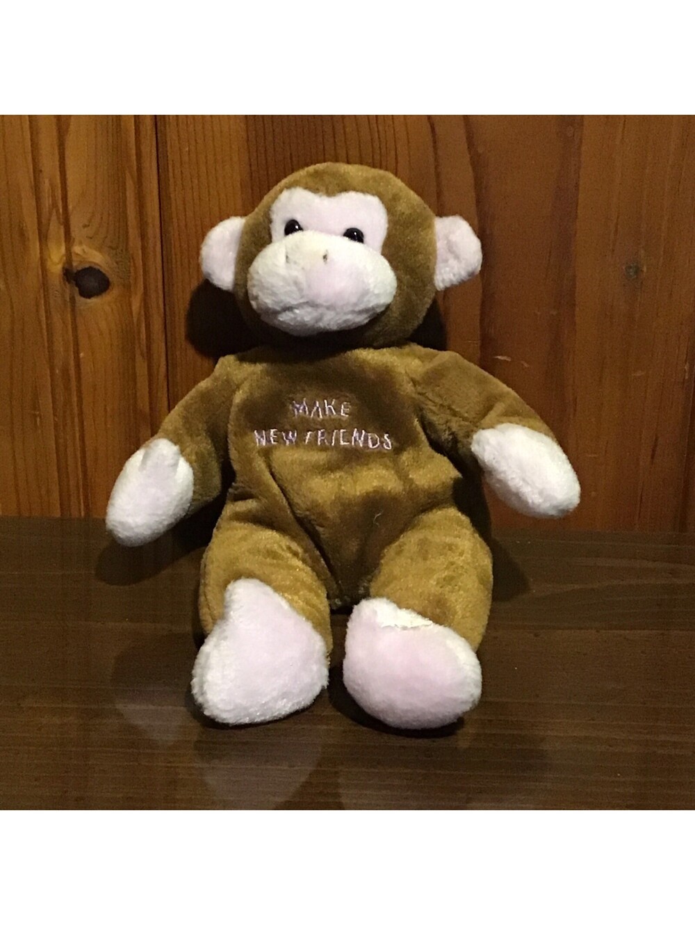 Vintage 1998 Mary Meyer Girl Scouts Make New Friends Monkey Belly Bean Plush VTG